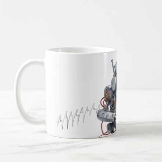 Mug Codage robot mignon à l'aide d'un portable (Gauche)