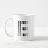 Mug CODE À BARRES DE LA LETTRE E Première initiale Mod (Gauche)