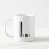 Mug CODE À BARRES DE LA LETTRE L Premier motif de code (Gauche)