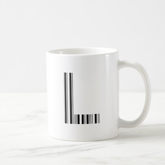 Mug CODE À BARRES DE LA LETTRE L Premier motif de code (Droite)