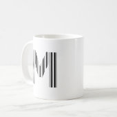 Mug CODE À BARRES DE LA LETTRE M Premier motif de code (Devant gauche)