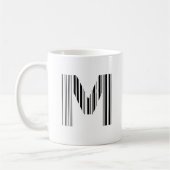 Mug CODE À BARRES DE LA LETTRE M Premier motif de code (Gauche)