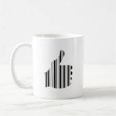 Mug Code barre POUCES EN HAUT Motif de geste du pouce (Gauche)