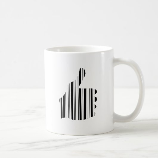 Mug Code barre POUCES EN HAUT Motif de geste du pouce (Droite)