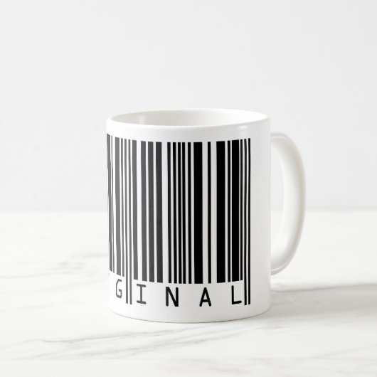 Mug Code-barres de conception de texte ORIGINAL (Devant droit)