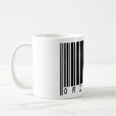 Mug Code-barres de conception de texte ORIGINAL (Gauche)