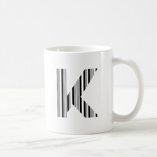 Mug Code-barres de la lettre K Premier motif de code-b (Droite)