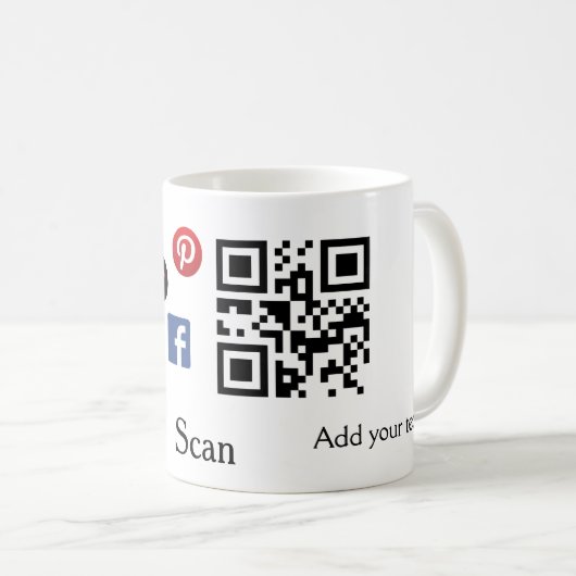 Mug Code-barres du site Web d'entreprise simple (Devant droit)