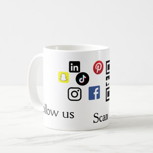 Mug Code-barres du site Web d'entreprise simple (Devant gauche)