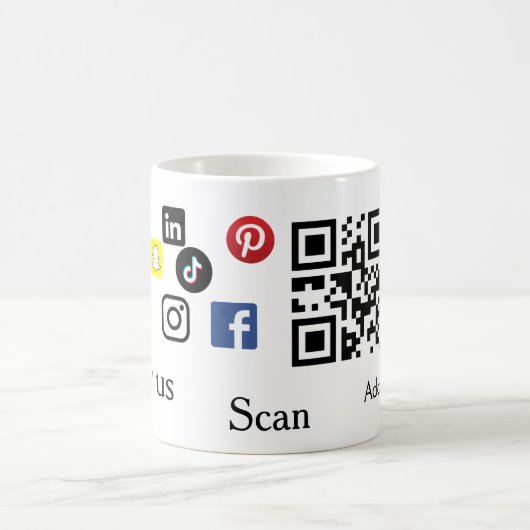 Mug Code-barres du site Web d'entreprise simple (Centre)