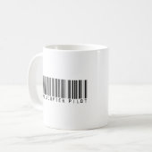 Mug Code barres pilote d'hélicoptère (Devant gauche)