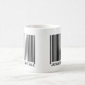 Mug Code-barres UPC de salut chrétien Jésus a payé tou (Centre)