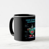 Mug Code & Coffee Battement de coeur | Drôle de geek p (Devant gauche)