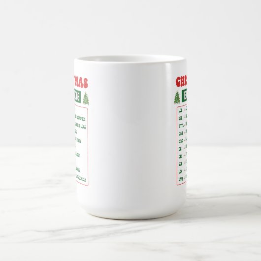 Mug Code de SMS de Noël (Centre)