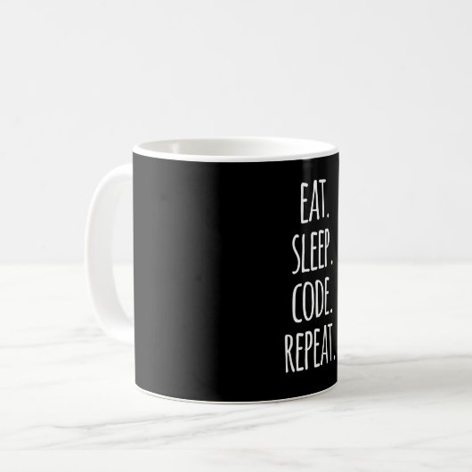 Mug code de sommeil répété code du programmeur informa (Devant gauche)