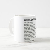 Mug Code de textage des seniors drôle (Devant gauche)