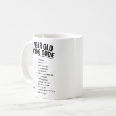 Mug Code de textage drôle pour septuagénaire (Devant gauche)