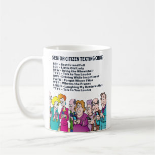 Mug Code de Textes pour les seniors