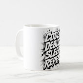 Mug Code Débogage Sommeil Répéter | Programmeur Codage (Devant gauche)