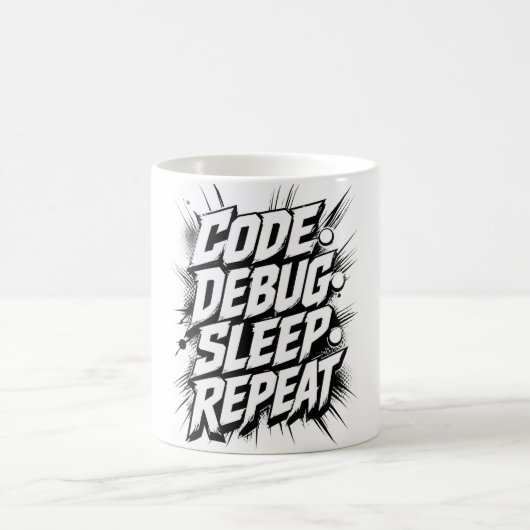 Mug Code Débogage Sommeil Répéter | Programmeur Codage (Centre)