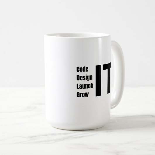 Mug Code, Design, Lancement, Développer - Technologie (Devant droit)