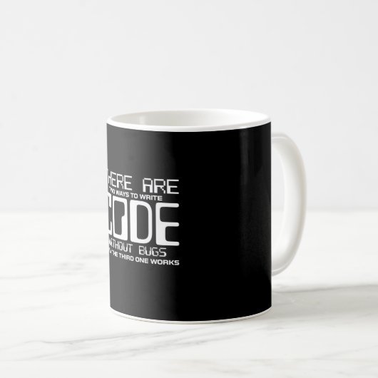 Mug Code Écriture Programmer sans bogues (Devant droit)