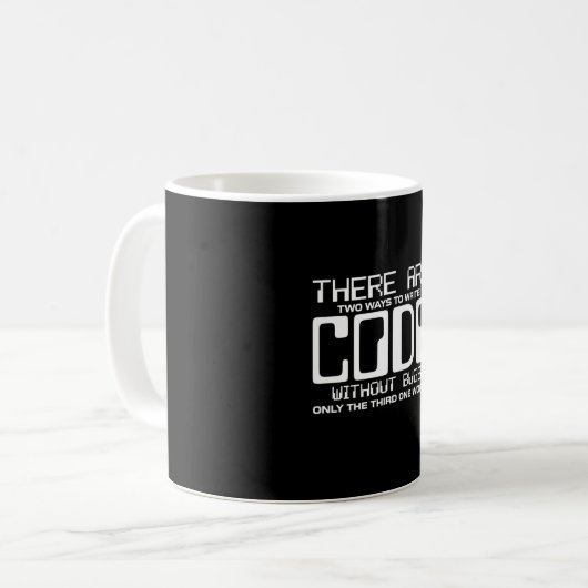 Mug Code Écriture Programmer sans bogues (Devant gauche)