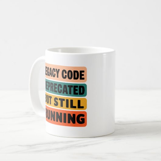 Mug Code Hérité de Programmeur Drôle Rétro (Devant gauche)