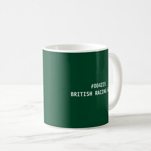 Mug Code Hex Couleur Vert de Course Britannique (Devant droit)