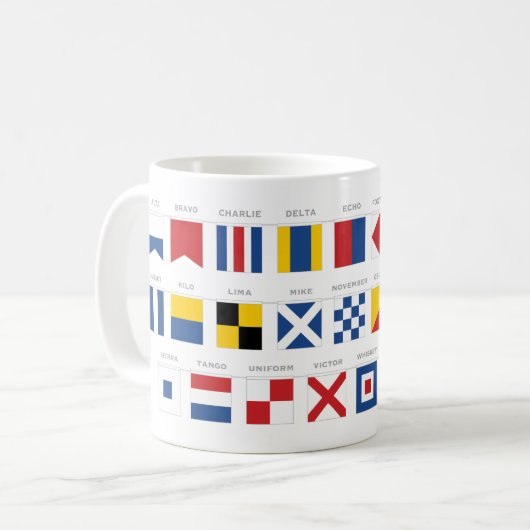 Mug Code international d'alphabet de signaux (Devant gauche)