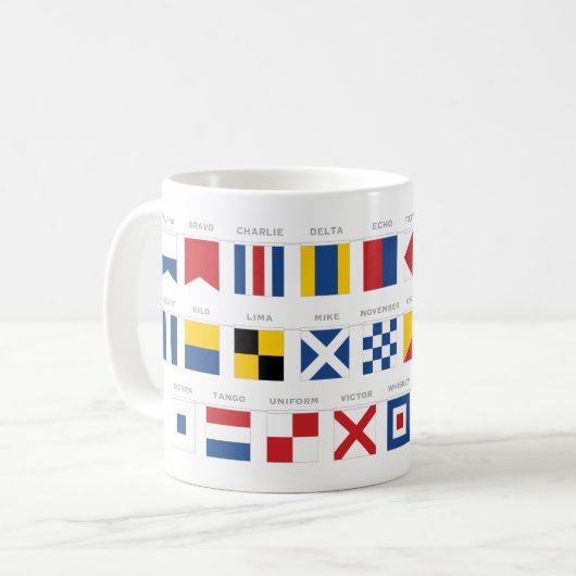 Mug Code international des signaux Alphabet - Alpha (Devant gauche)