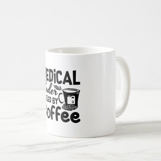 Mug Code médical Fueled by Coffee Programmer Coding (Devant droit)