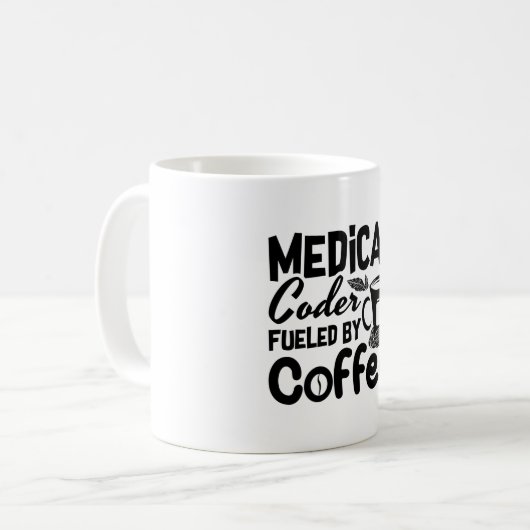 Mug Code médical Fueled by Coffee Programmer Coding (Devant gauche)
