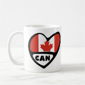 Mug Code pays du Canada Coeur du drapeau, CAN (Gauche)