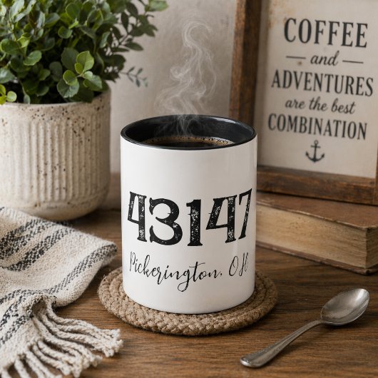 Mug Code Postal à Personnaliser avec Zip Distresse