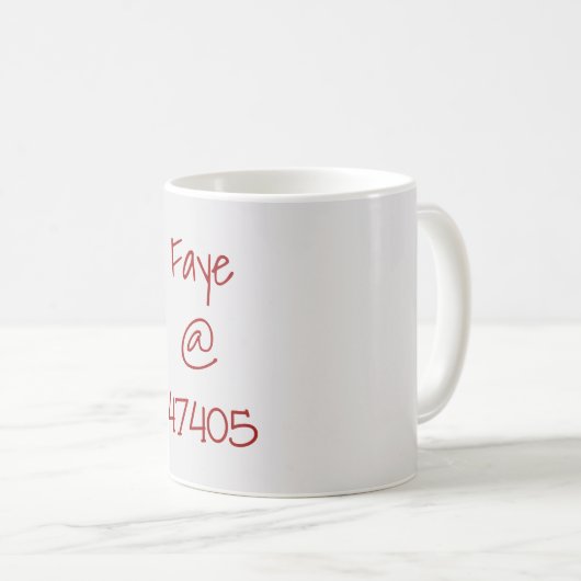 Mug Code postal de la crème Crimson University Custom (Devant droit)