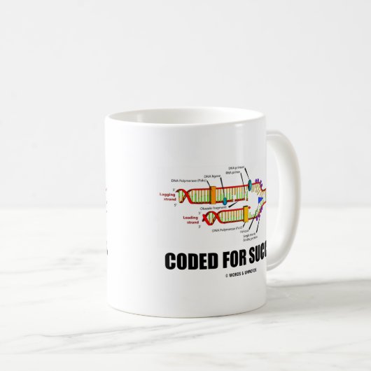 Mug Codé Pour Réussite (Réplication De L'ADN) (Devant droit)
