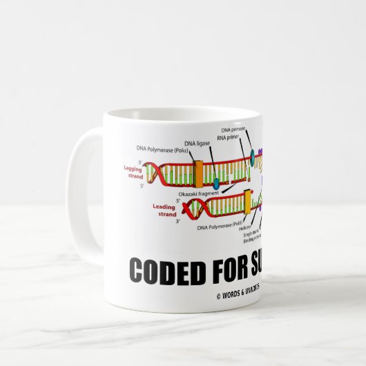 Mug Codé Pour Réussite (Réplication De L'ADN) (Devant gauche)