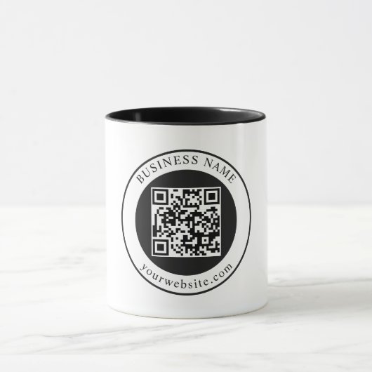 Mug Code QR avec nom d'entreprise modifiable (Centre)