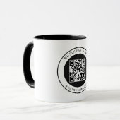 Mug Code QR avec nom d'entreprise modifiable (Devant gauche)