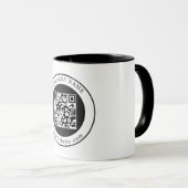 Mug Code QR avec nom d'entreprise modifiable (Devant droit)