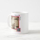 Mug Code QR de chanson photo moderne rouge et or perso (Devant gauche)