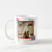 Mug Code QR de chanson photo moderne rouge et or perso (Gauche)