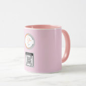 Mug Code QR Logo Simple Entreprise Rose (Devant droit)
