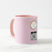 Mug Code QR Logo Simple Entreprise Rose (Devant gauche)