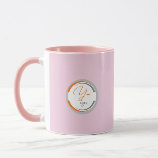 Mug Code QR Logo Simple Entreprise Rose (Gauche)