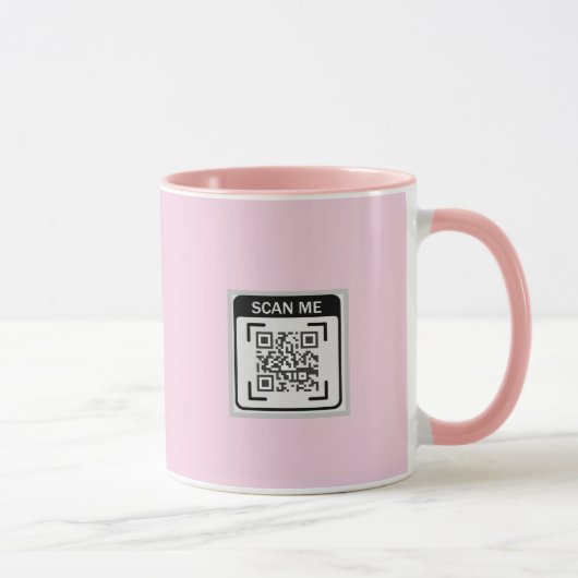 Mug Code QR Logo Simple Entreprise Rose (Droite)