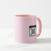 Mug Code QR Logo Simple Entreprise Rose (Devant droit)
