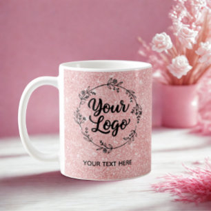 Mug Code QR marketing de site Web en rose gold paillet