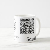 Mug Code QR minimal simple ajouter logo scanner nom du (Devant droit)